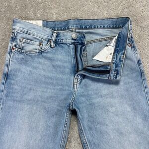 H&M Jeans Mens 34x32 Blue Denim Light Wash Relaxed Fit 100% Cotton Casual